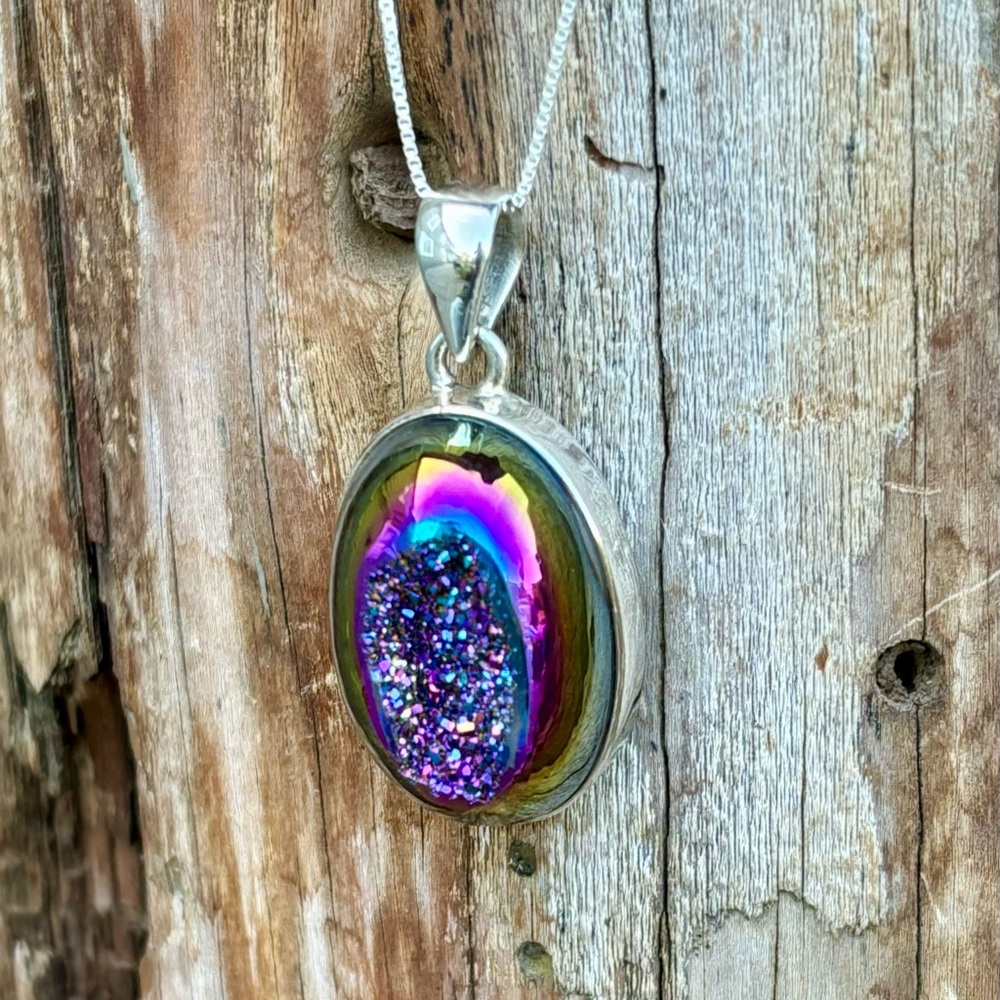 Titanium Aura Druzy Necklace